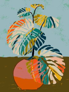 Abstrakcyjna tropikalna monstera