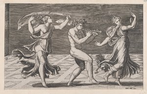 Speculum Romanae Magnificentiae: Taniec Faunów i Bachantek, pocz. XVI w., pocz. XVI w. autorstwa Anon
