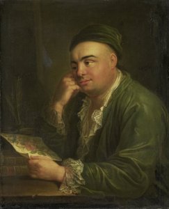 Mężczyzna z rysunkiem kwiatów, tzw. Portret Jacoba Feitamy Jr, kupca w Amsterdamie autorstwa Anonymous
