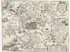 Drzwi Beleg van Arras autorstwa Fransena, 1640 Plan miasta Arras oblężonego przez króla Francji Ludwika XIII.iesme 12 czerwca. rok 1640 (tytuł na obiekcie) autorstwa Anonymous