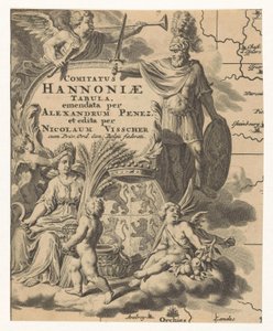 Ceres, putti en wapen Henegouwen Mapa Hrabstwa Hannonia (tytuł na obiekcie) autorstwa Anonymous