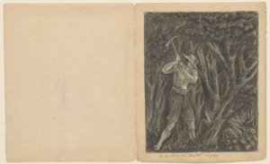 Coolen zaczyna wycinać las w Ngoro, ok. 1820-1850 autorstwa Anonymous