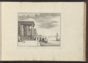 Szlachta czekają na gondolę w Wenecji Komentarz les Femmes Nobles entrent dans les Gondoles à Venise (tytuł obiektu) Pałace i zabytki w Wenecji, Livorno, Neapolu i Rzymie (tytuł serii) autorstwa Anonymous
