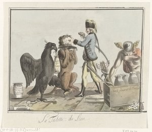 Holenderski lew zostaje strzyżony, 1787 La Toilette du Lion (tytuł na obiekcie) autorstwa Anonymous