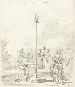 Zniszczenie Starej Konstytucji, dekoracja na Rynku Maślanym, 1795 Zniszczenie Starej Konstytucji/ Targu Masła (tytuł na obiekcie) autorstwa Anonymous