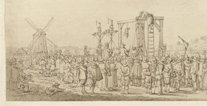 Trumna Ledenberga zawieszona na szubienicy, 1619 autorstwa Anonymous