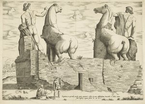 Dioscuren, van achteren gezien Mirror of Roman Magnificence (tytuł serii) autorstwa Anonymous