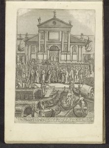 Doge en Serenissima Signoria voor de kerk van San Giorgio Maggiore te Venetië Scenes uit het Venetiaanse leven (tytuł serii) Habiti d