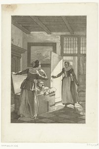 Elsje van Houweningen łapie Hugo de Groota w regale, 1621 autorstwa Anonymous