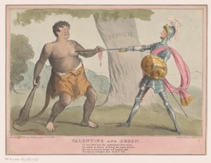 Angielski karykatura polityczna, 1835 Valentine i Orson (tytuł na obiekcie) autorstwa Anonymous