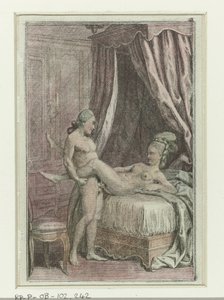Seria erotyczna z parami w łóżku Kopulująca para, stojący mężczyzna Sceny erotyczne (tytuł serialu)