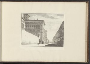 Widok na Villa Borghese w Rzymie Le Palais de Vallamena a Gennes (tytuł na obiekcie) Pałace i zabytki w Wenecji, Livorno, Neapolu i Rzymie (tytuł serii) autorstwa Anonymous