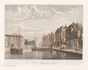 Widok na Aalmarkt w Leiden Aalmarkt w Leiden (tytuł na obiekcie) autorstwa Anonymous