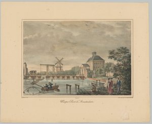 Widok na Weesperpoort w Amsterdamie Weesper Poort w Amsterdamie (tytuł na obiekcie) Twarze sześciu głównych bram miasta Amsterdam. 1. Cahier (tytuł serii) autorstwa Anonymous