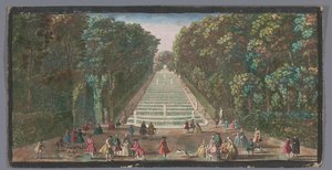 Widok na kaskady ogrodu Château de Marly Vue de la cascade de Marli (tytuł na obiekcie) autorstwa Anonymous