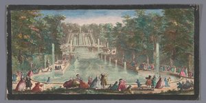 Widok na kaskady ogrodu Château de Saint-Cloud Veue de la cascade de St. Cloud (tytuł na obiekcie) autorstwa Anonymous