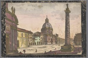Widok na kościół Santa Maria di Loreto i Kolumnę Trajana w Rzymie autorstwa Anonymous