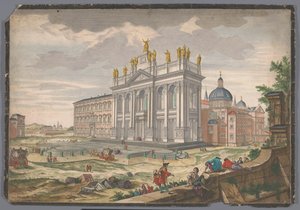 Widok kościoła św. Jana na Lateranie w Rzymie Veduta della Basilica di S. Giovanni Laterano (tytuł na obiekcie) autorstwa Anonymous