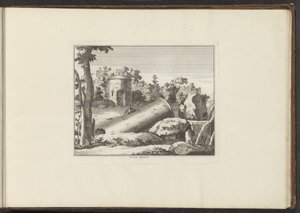 Widok ruin M. Curty M. Curty Sepulchrum (tytuł na obiekcie) Pałace i zabytki w Wenecji, Livorno, Neapolu i Rzymie (tytuł serii) autorstwa Anonymous