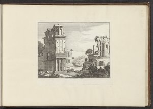 Widok na ruiny Septizonium w Rzymie Septizonii Severi Sepulchrum à Roma (tytuł na obiekcie) Pałace i zabytki w Wenecji, Livorno, Neapolu i Rzymie (tytuł serii) autorstwa Anonymous