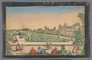 Widok na ogród i Palais de Fontainebleau autorstwa Anonymous