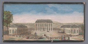 Widok od frontu Chateau de Belle-Vue w Meudon Nagroda Vüe du Chateau de Belle-Vüe du coté de la cour (tytuł na obiekcie) autorstwa Anonymous