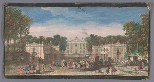 Widok na front Château de Marly Różne vues du Chateau Royal de Marli (tytuł na obiekcie) autorstwa Anonymous