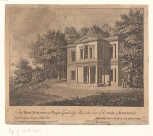 Widok budynku na osiedlu Wimpole Estate Budynek parku w Wimple, Cambridge Shire, siedziba hrabiego Hardwicke (tytuł na obiekcie) autorstwa Anonymous