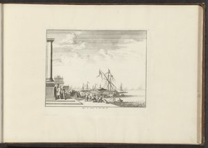 Widok pałacu w Livorno Palais de Livorne au bord dela Mer (tytuł na obiekcie) Pałace i zabytki w Wenecji, Livorno, Neapolu i Rzymie (tytuł serii) autorstwa Anonymous
