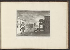 Widok pałacu w Neapolu o zachodzie słońca Palais à Naples gubernator le Soleil Levant (tytuł na obiekcie) Pałace i zabytki w Wenecji, Livorno, Neapolu i Rzymie (tytuł serii) autorstwa Anonymous