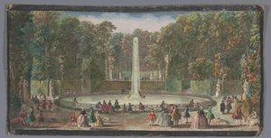 Widok na Bassin des Muses w ogrodzie Château de Marly Le Bassin des Muses dans le jardin de Marli (tytuł na obiekcie) autorstwa Anonymous