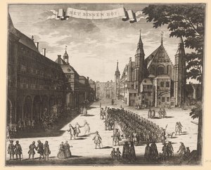 Widok na Binnenhof w Hadze Binnenhof (tytuł na obiekcie) autorstwa Anonymous