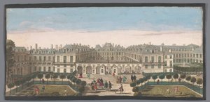 Widok na Palais Royal w Paryżu Vûë du Palais Royal (tytuł na obiekcie) autorstwa Anonymous