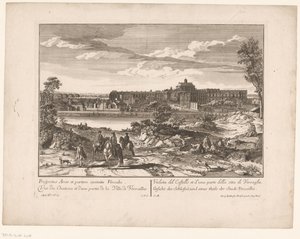 Widok na Pałac Wersalski i część miasta Prospectus Arcis et partem civitatis Versailles / Widok na zamek i część miasta Wersal / Widok na zamek i część miasta Wersal / Widok na zamek i część miasta autorstwa Anonymous
