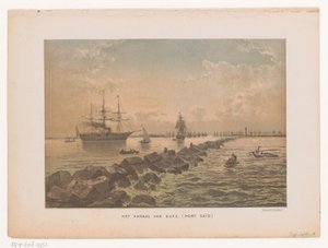 Widok na Kanał Sueski w Port Said Kanał Sueski (Port Said) (tytuł na obiekcie) autorstwa Anonymous