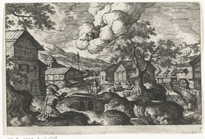 Bóg pojawia się przed starcem Pejzaże ze scenami mitologicznymi i biblijnymi (tytuł serii) autorstwa Anonymous