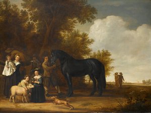 Portret grupowy w krajobrazie (przyjęcie na świeżym powietrzu) autorstwa Anonymous