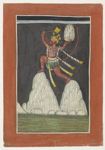 Hanuman skacze na szczyty gór autorstwa Anonymous