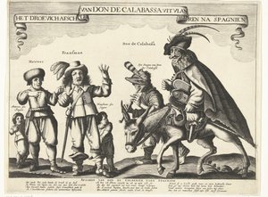 Smutne pożegnanie Don de Calabassa z Flandrii i powrót do Hiszpanii, 1646 Pożegnanie Droevicha z Don de Calabassa z Flandrii po Spagnien (tytuł na obiekcie) autorstwa Anonymous