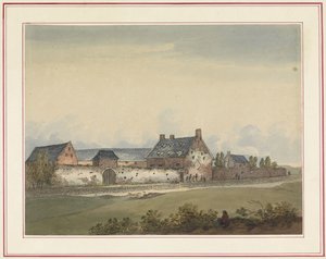 Farma La Haye-Sainte w Mont-Saint-Jean Siedem talerzy Waterloo i okolic (tytuł serii) autorstwa Anonymous