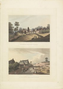 Hougoumont en La Haye-Sainte Hougomont, patrząc w kierunku Waterloo / La Haye Sainte, patrząc w kierunku Waterloo (tytuł na obiekcie) autorstwa Anonymous