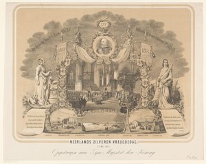 Inauguracja Wilhelma III na króla Niderlandów Holenderski Srebrny Dzień Radości. (12 maja 1874 r.) (tytuł na obiekcie) autorstwa Anonymous