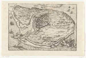 Mapa Den Briel, 1572 autorstwa Anonymous