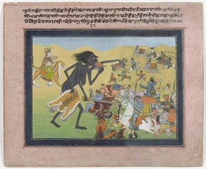 Kali walczy z demonami Chanda i Munda autorstwa Anonymous
