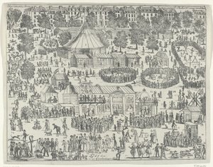 Jarmark na placu w Hadze, 1845 Jarmark utopijny (tytuł na obiekcie) autorstwa Anonymous