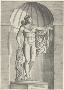 Klasyczna statua Apollo Belvedere w niszy autorstwa Anonymous