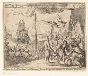 Król Jakub II wyrusza z wojskami francuskimi z Brześcia do Irlandii, 1689 Król Jakub wyrusza z Brześcia w towarzystwie hrabiego d