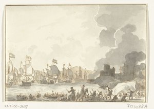 Lądowanie flot angielskich i holenderskich w Kadyksie, 1702 autorstwa Anonymous