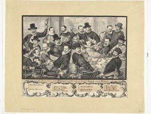 Posiłek oficerów Handboogdoelen w Amsterdamie, 1586 autorstwa Anonymous