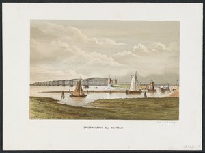 Most Moerdijk, 1871 Most kolejowy w Moerdijk (tytuł na obiekcie) Główne mosty kolejowe w Holandii (tytuł serii) autorstwa Anonymous